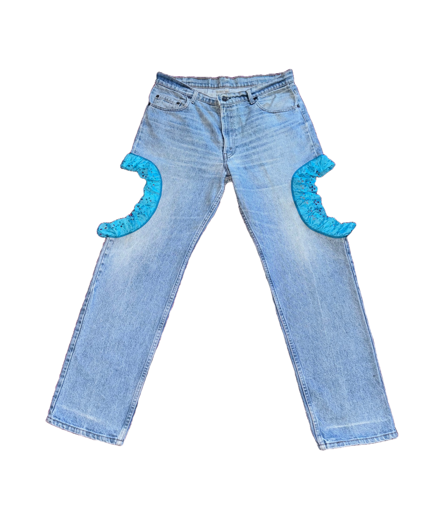 Eyelet Cutout Jeans
